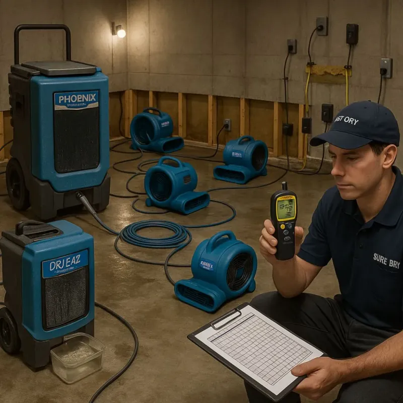 Structural Drying and Dehumidification process in Edwardsburg, MI